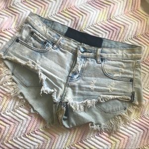 One teaspoon denim jean cut offs shorts blue
